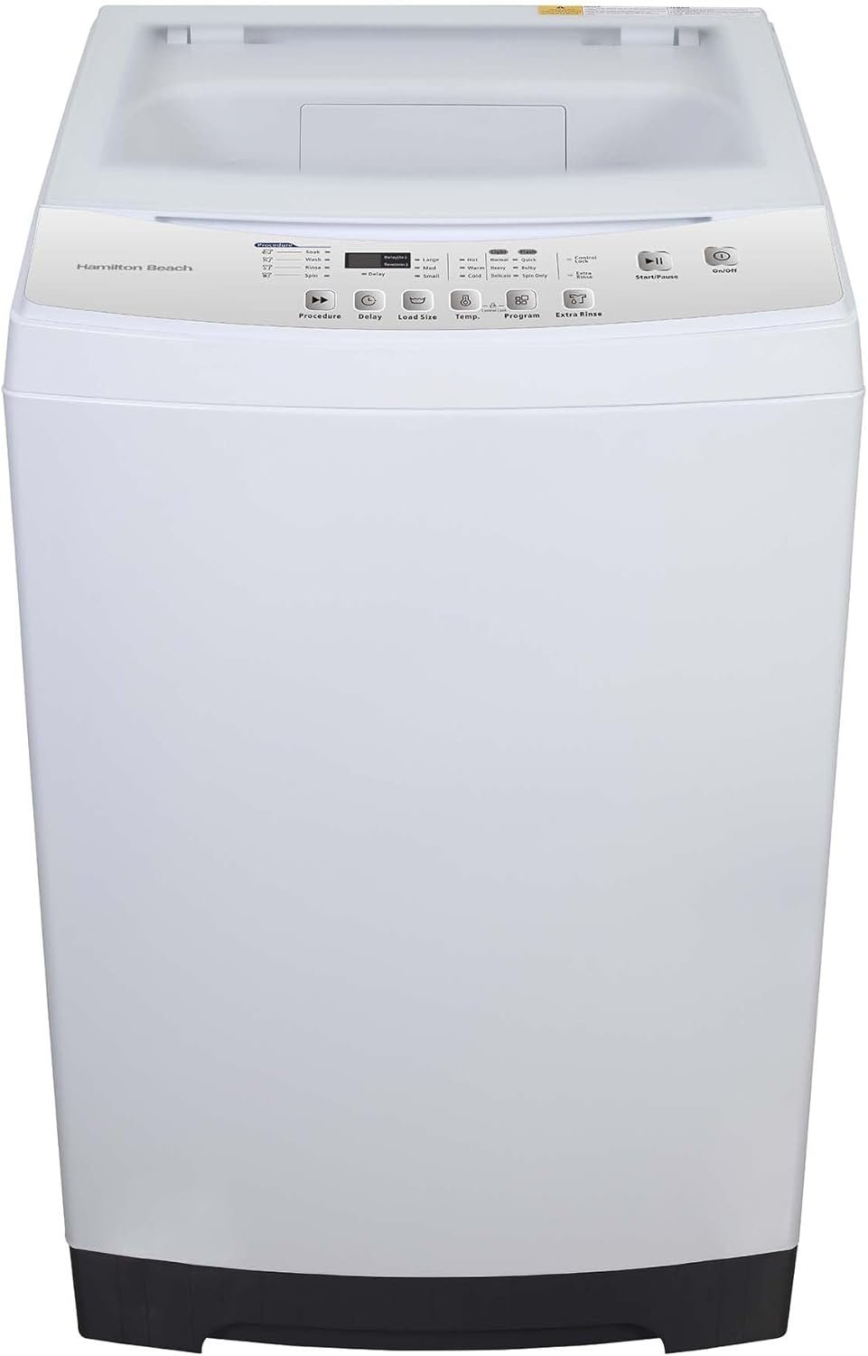 HAMILTON BEACH Portable Washer-LED Digital Display Panel-5 Cycles-Top Loading Design-Low Noise Washing Machine, 2.1 cu ft, White