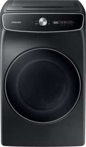 SAMSUNG 7.5 Cu. Ft. Smart Dial Electric Dryer with FlexDry, Dry 2 Loads in 1 Large Capacity Machine, Super Speed 30 Minute Clothes Drying Cycle, WiFi Connected Control, DVE60A9900V/A3, Brushed Black