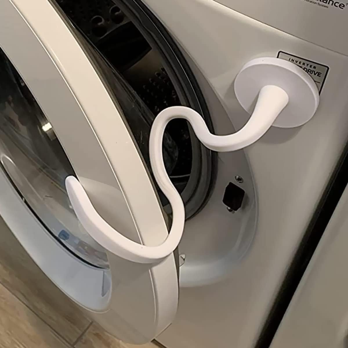 eHuang Tools Front Load Washer Door Prop and Stopper, Removable Magnetic Washing Machine Door Holder with 2.6 Inches Magnet Base, Keep Washer Door Open to Prevent Odors, White