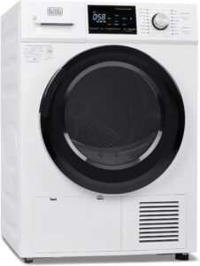 BLACK+DECKER 4.4 Cu. Ft. Electric Dryer with Heat Pump, 22 lb. Capacity , 240V Electric Clothes Dryer with 16 Cycles, Without Outside Exhaust, BDFH44M, White