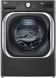 LG 5.2 cu. Ft Stackable Smart Front Load Washer in Black Steel with Steam & Turbowash Technology