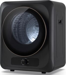 Auertech 1.5 Cu.Ft Portable Clothes Dryer, 850 W Front Load Electric Dryer Machine with Stainless Steel Drum, Simple Control Knob, Compact Tumble Dryer for Laundry Apartment, Dorm, RV, Grey