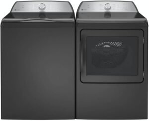 GE Profile PTW700BPTDPR Gray Top Load High Efficiency Smart 5.4 Cu. Ft. Washer/7.4 Cu. Ft. Electric Steam Dryer Laundry
