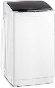 ROVSUN 17.8LBS Portable Washing Machine, Full-Automatic Electric Laundry Machine with Stainless Steel Drum, Compact Washer and Spin Dryer Combo with Drain Pump for Apartment, Dorm, Home