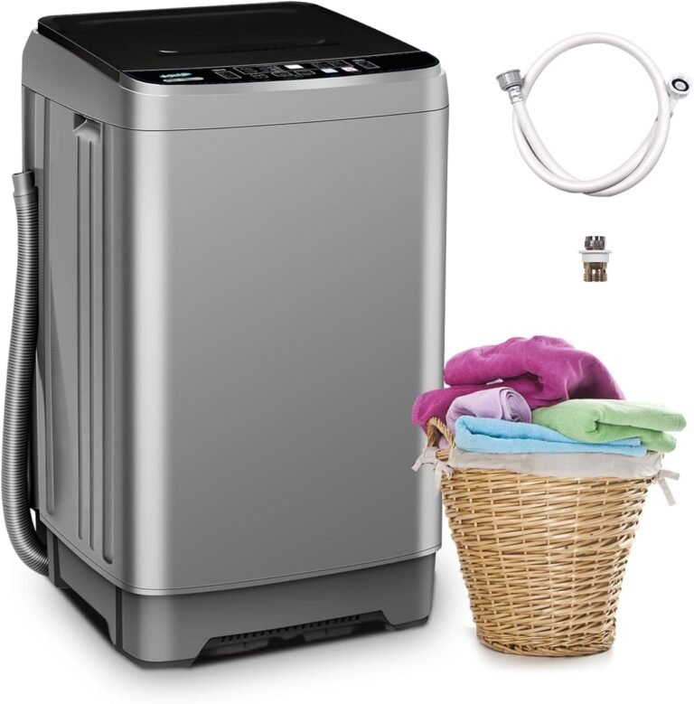 Portable Washing Machine for Small Spaces: 17.7lbs Compact Washer with 10 Programs and Quiet Operation