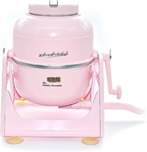 WonderWash Portable Washing Machine for Apartment & Tiny Spaces - Manual Hand Clothes Washer with Retro Design - Clean Laundry Anywhere with Our Countertop, Non-Electric, Small Washer - Pink