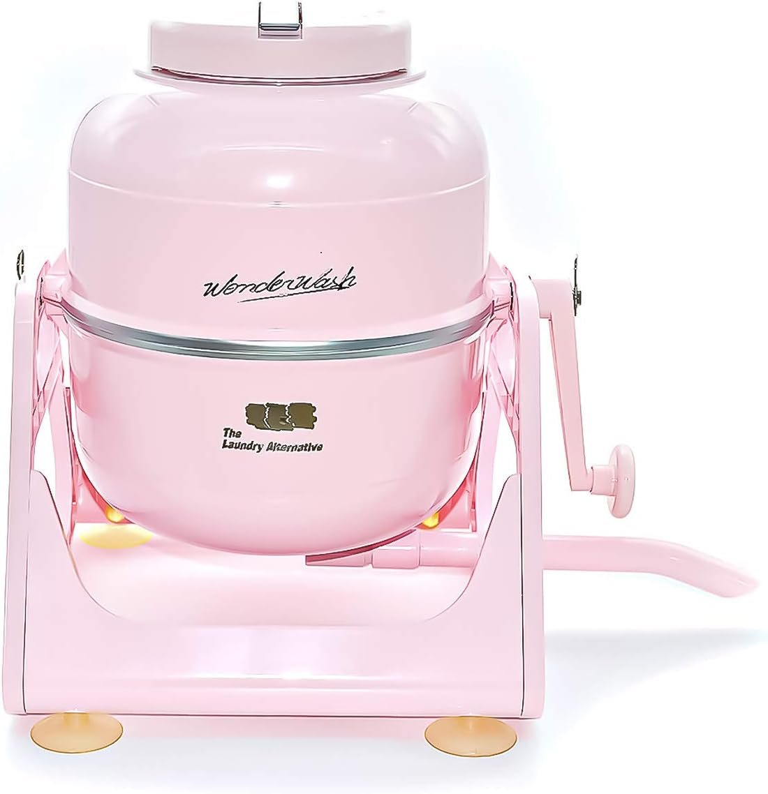 WonderWash Portable Washing Machine for Apartment & Tiny Spaces - Manual Hand Clothes Washer with Retro Design - Clean Laundry Anywhere with Our Countertop, Non-Electric, Small Washer - Pink