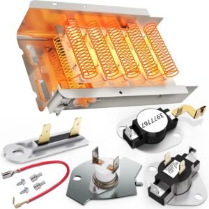 [UPGRADED] 279838 Dryer Heating Element for Whirlpool Kenmore Maytag Amana Roper, Dryer Heating Element Parts Include Dryer Thermostat Thermal Fuse, Replaces 2406026 3403585 w10724237