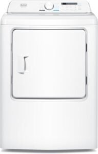 BLACK+DECKER 7.0 Cu. Ft. Front Load Dryer, Electric Clothes Dryer with LED Display and Dial Control, 5 Sensor and Manual Dry Selections, 240V, Requires Professional Installation, BLD67ME, White