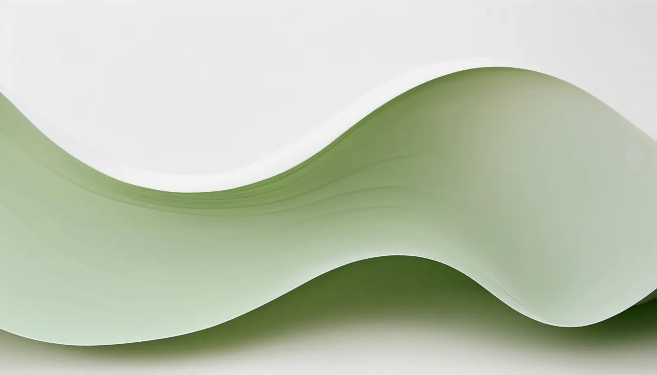 Abstract wave under arc illustration in olive green and pale mint on white — decorative header for Clothes Dryer Reviews, from the Spec Sheet